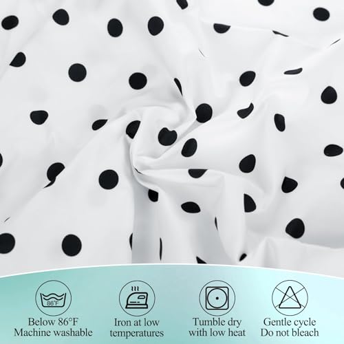 6ft Black and White Polka Dot Table Skirt for Classroom and Party Decor
