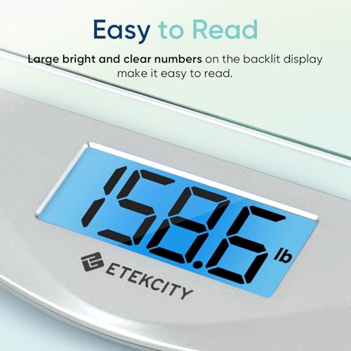 Etekcity Digital Body Weight Bathroom Scale with Tempered Glass and LCD Display