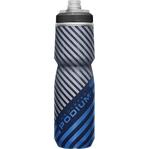 CamelBak Podium Chill 24oz Insulated Bike Water Bottle Navy Blue Stripe