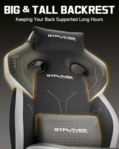 Big & Tall Ergonomic Gaming Chair with Footrest, 350lb Capacity