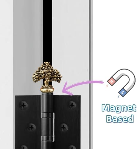 2 PCS Brass Wealth Tree Magnetic Decorative Hinge Toppers for Home Decor