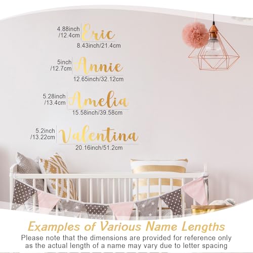 Gold Script Letter Wall Decals - Peel and Stick Alphabet Set for Decor