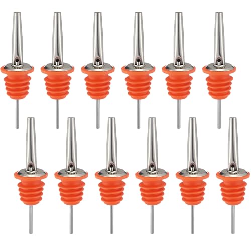 12 Pack Stainless Steel Liquor Bottle Pour Spouts - Precision Dispenser for Bar & Kitchen