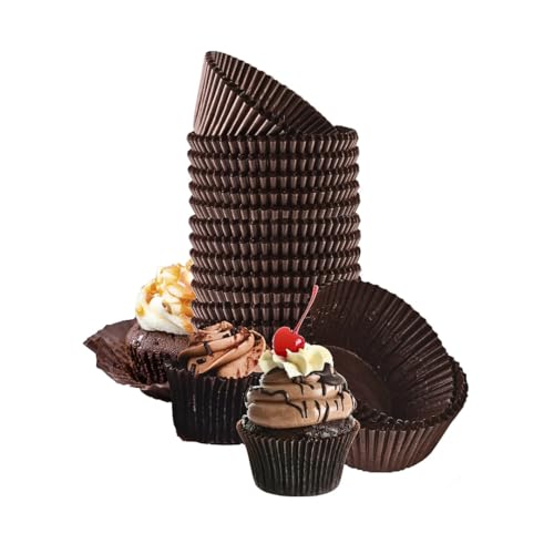 Green Direct Standard Cupcake Liners - Bulk Paper Baking Cups, Brown, Pack of 500