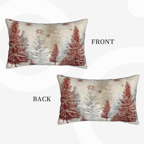 Snowflake Winter Forest 14x20 Pillow Cover - HSYOYO Decorative Rectangular Throw Pillow Case