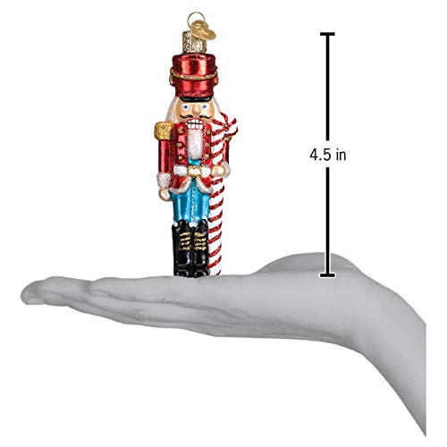 Peppermint Nutcracker Handblown Glass Christmas Tree Ornament