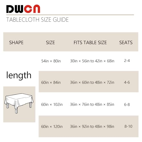 DWCN Checkered Tablecloth 60 x 84 Inch Rectangular Sage Green & White - Waterproof