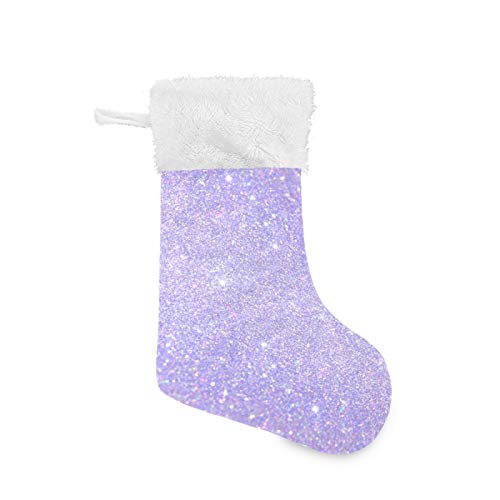 Blueangle 2 Pack Shiny Glitter Lavender Christmas Stockings - Large Holiday Decor