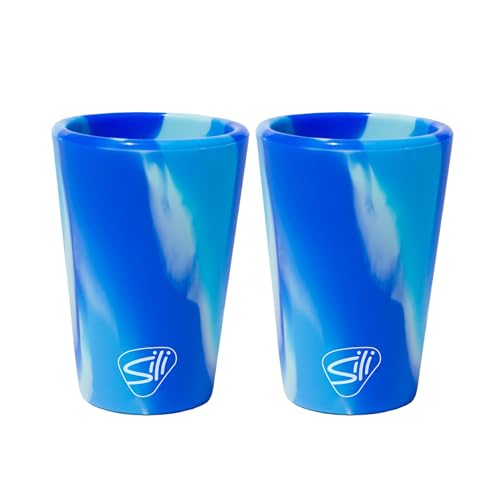 Silipint Arctic Sky 1.5oz Silicone Shot Glasses - Pack of 2, Unbreakable, BPA-Free, Dishwasher & Freezer Safe Drink Cups