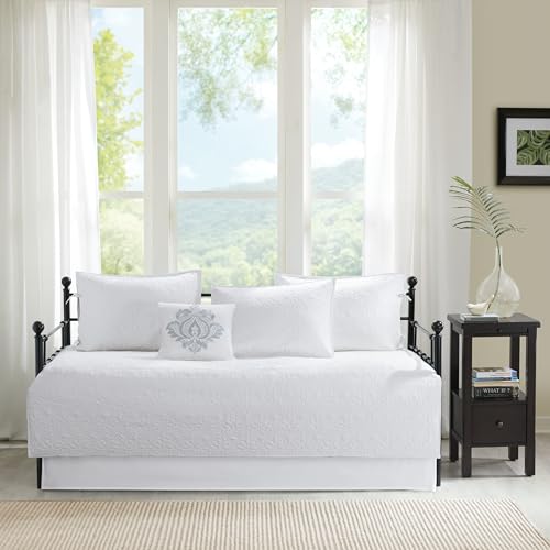 Reversible Cotton Daybed Cover Set - 6-Piece All Season Bedding Set with Shams