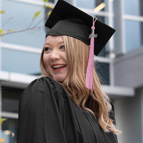 Pink Graduation Tassel with Silver 2026 Date Drop Charm