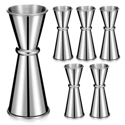 Eaasty 6-Piece Stainless Steel Double Jigger for Bartending, 1 oz & 2 oz Capacity