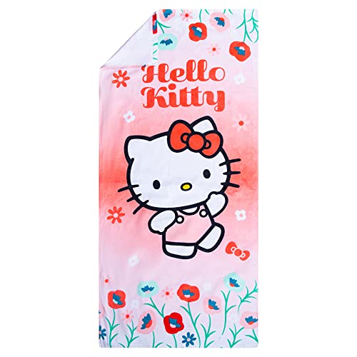 Franco Hello Kitty Kids Cotton Beach Towel 58x28 Inches, Super Soft & Absorbent