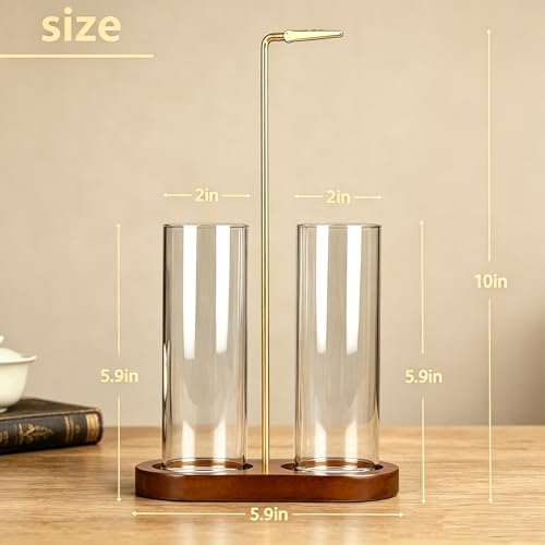 Upside Down Incense Stick Burner with Glass Ash Catcher & Storage