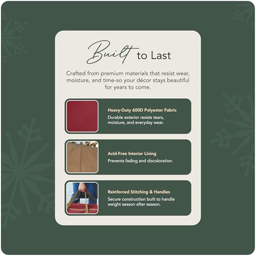 Heavy Duty Polyester Wreath Storage Bag 30" Diameter with Pouch & Handles - Red, Model: Standard, 7"H