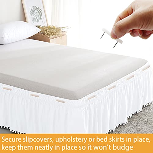 30 Bed Skirt Pins - Reusable Holders for Upholstery & Slipcovers