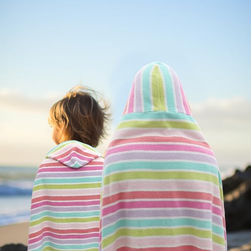 Kids Hooded Bath & Beach Towel Wrap - 100% Ring Spun Cotton 30x60