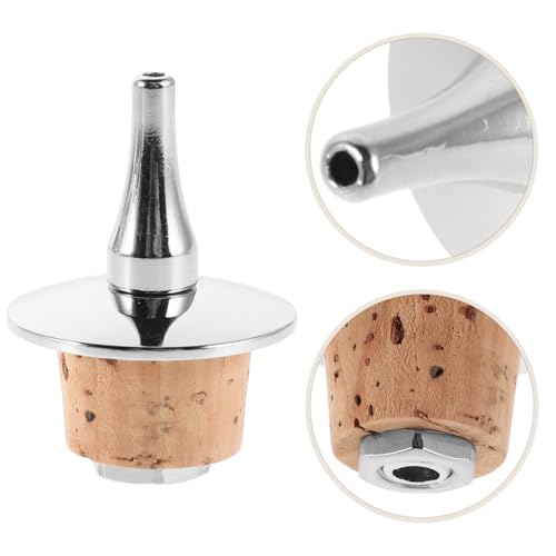 Hemobllo Silver Metal & Wood Pourer with Cork Stopper for Bottles