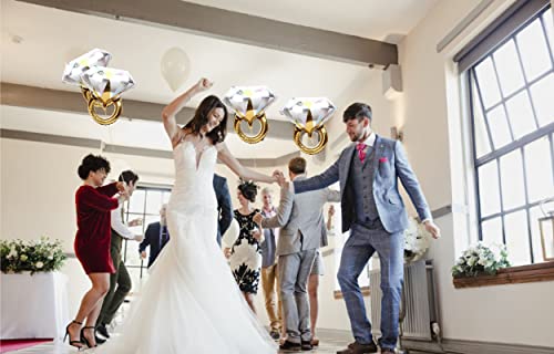 2Pcs 26-Inch Diamond Ring Aluminum Foil Balloons for Wedding Parties