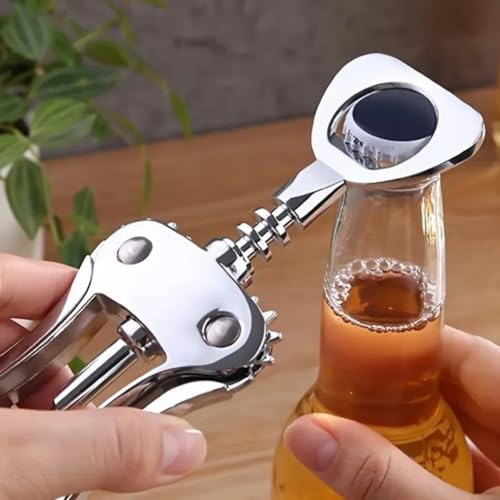Multifunctional Wing Lever Corkscrew & Bottle Opener - Durable Barware Tool
