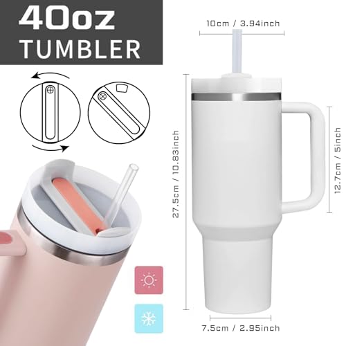 AMZUShome 40 OZ Dolphin Tumbler with Handle - Personalized Dolphin Lover Gift