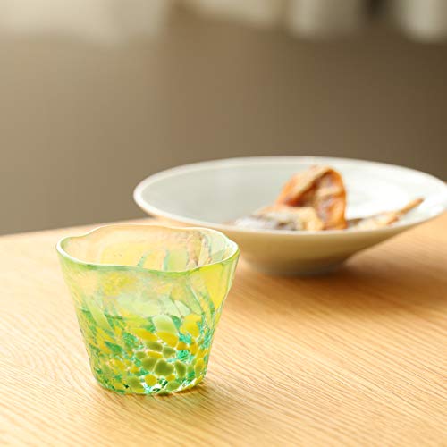 Aderia Glass Yamawaka Tsugaru Vidro Sake Cup 1.7 fl oz Handmade Japanese Glassware