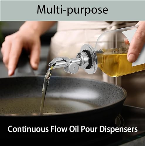 Auto Flip Liquor & Olive Oil Pour Spout - 2 Pack Stainless Steel Bottle Pourers