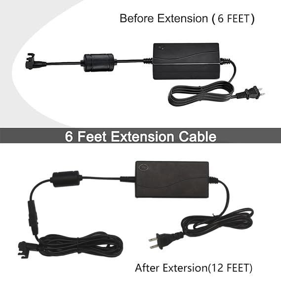 Universal Recliner Power Supply Adapter, 29V 2A 2-Pin Cord & Extension