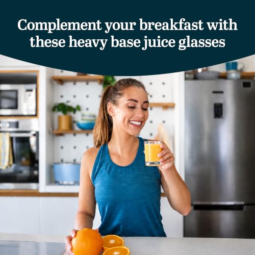 5.5 Oz Juice Glasses Set of 8, Weighted Base Clear Drinking Glassware