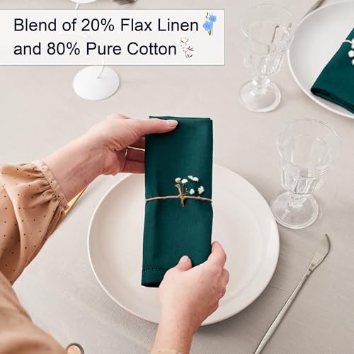 Ruvanti Teal Linen-C cotton Napkins Set of 12 20”x20” - Teal