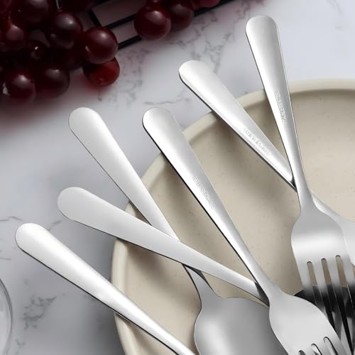 24-Piece Stainless Steel Silverware Set: 12 Dinner Forks and 12 Spoons