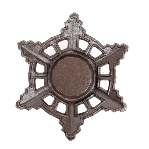 Cast Iron Christmas Tree Stand with Snowflake Base, Fits Up to 6ft Trees