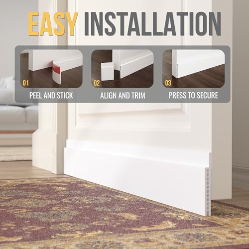 Under Door Draft Stopper for Large Gaps - 3" x 39" Silicone Door Sweep