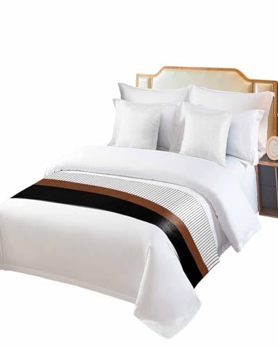 Boho Geometric Bed Runner for Full/Queen Bed - 83x20 Satin Bed Scarf