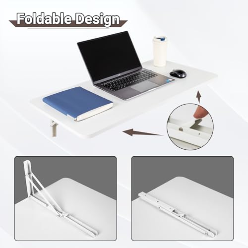 Wall Mounted Folding Table 31.5" x 15.7" - Space Saving Desk for Small Spaces
