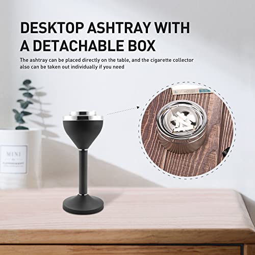 Adjustable Standing Outdoor Ashtray with Lid - Heavy-Duty Metal Floor Stand