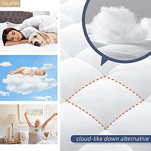 Quilted Mattress Pad Cover with Deep Pocket, White - Cooling Topper