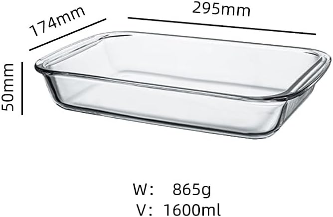 Regine Switzerland 1.7 Quart Deep Glass Baking Dish - Versatile Rectangular Bakeware for Lasagna & Leftovers