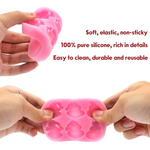 XMAS2 2 Pcs 3D Skull Christmas Chocolate Molds – Pink Silicone Candy & Cake Mold