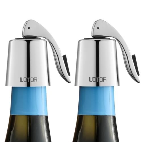 Stainless Steel Wine Bottle Stoppers - Reusable Leakproof Wine Saver (2 Pack)