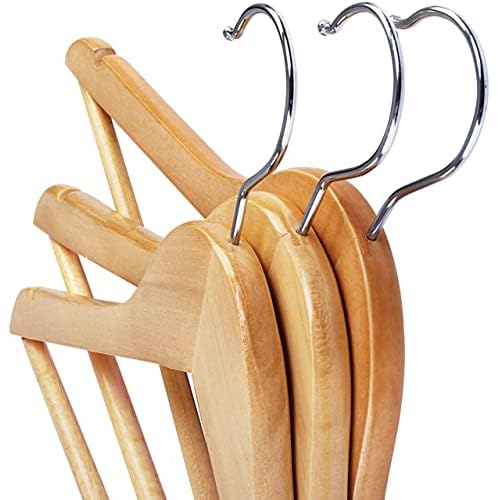 Utopia Home Premium Wooden Hangers 10 Pack - Durable & Slim Coat Hanger - Suit Hangers with 360-Degree Rotatable Hook - Wood Hangers with Shoulder Grooves (Natural Color)