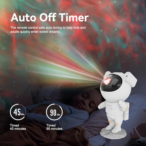 Astronaut Galaxy Star Projector - LED Nebula Night Light with Remote & Timer
