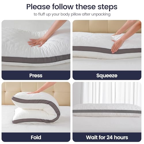 Extra-Firm Shredded Memory Foam Body Pillow, 20 x 54 Inches