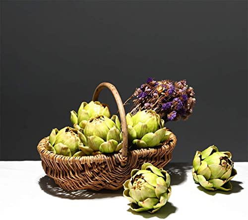 Set of 6 Realistic Artificial Artichokes - 4.4-Inch Green Faux Vegetables