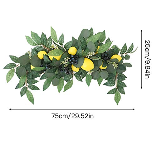 30-Inch Artificial Flower Swag with Lemons and Berries, Floral Garland