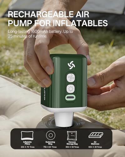 Rechargeable Mini Air Pump for Inflatables with Camping Light