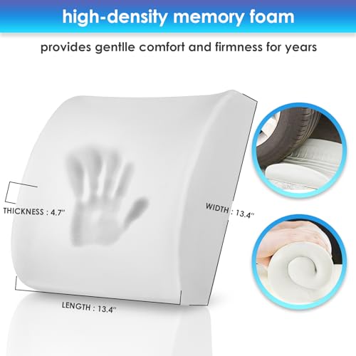 Lumbar Support Pillow for Office Chair and Car - Memory Foam Cushion