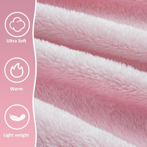 Compact Travel Blanket and Pillow Set with Eye Mask - 65x40 in, Pink