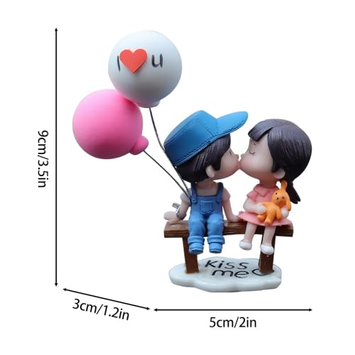 Cute Cartoon Couple Resin Ornament for Car Dashboard and Home Decor