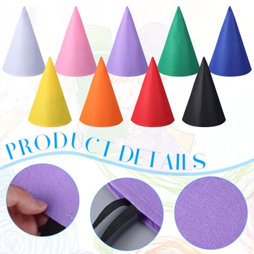 Pink Crayon Gnome Hat - Felt Conical Dwarf Cap for Halloween & Xmas Costume